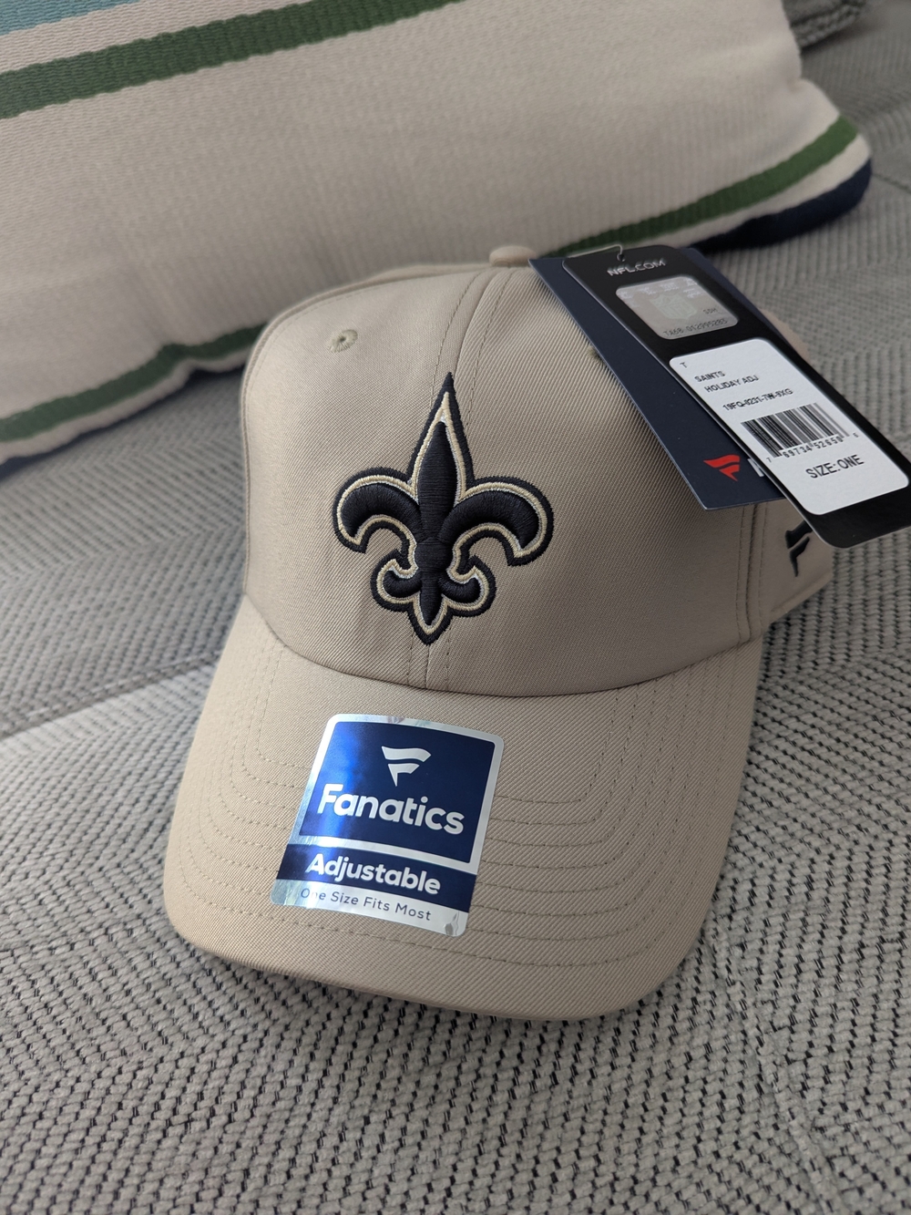 NWT Fanatics NFL Pro Line New Orleans Saints Adjustable Cap Hat Tan Beige Gold